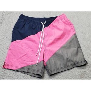 Men Swim Trunk Shorts Small Multi Thermal Lined Elastic Waist Pockets Drawstring